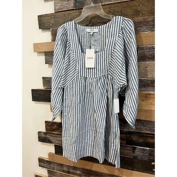 Joie NWT Anjelica Striped Linen Smock Dress sz XS - Picture 2 of 6